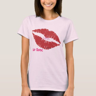 Camiseta labios, palabra de beso, sincronización de labios