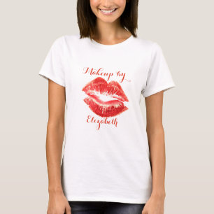 Camiseta Labios rojos brillantes modernos femeninos, artist