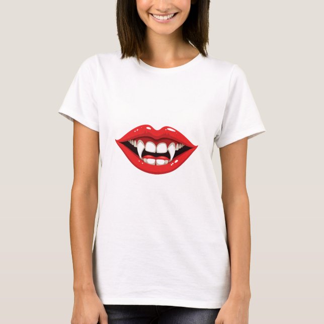 Camiseta Labios rojos de vampiro (Anverso)