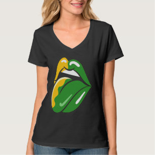 Camiseta Labios Rojos Fuera Lengua Beso Boca Pintalabios Be