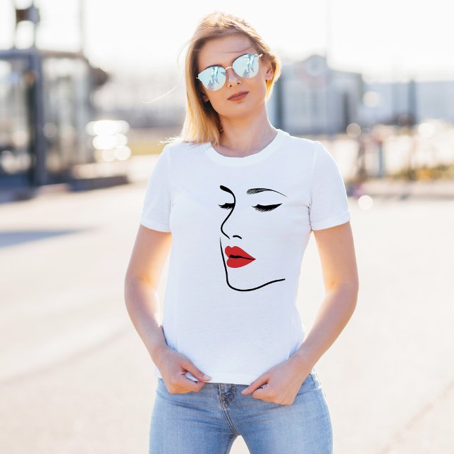 Camiseta Labios rojos minimalistas (Subido por el creador)