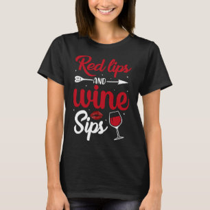 Camiseta Labios Rojos Y Vinos