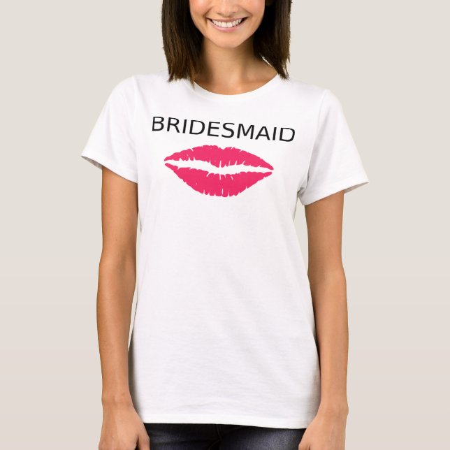 Camiseta Labios Rosados de Dama de Honor (Anverso)
