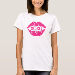 Camiseta Labios rosas XOXO, labios Día de San Valentín de b