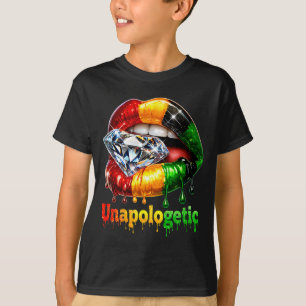 Camiseta Labios tribales negros orgullo de mujer fuerte rei