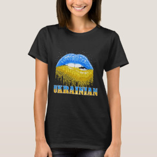 Camiseta Labios Ucranianos Chicas Mujeres Bandera De Ucrani