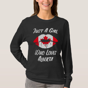 Camiseta Labios y Boca Aman Bandera Canadiense Alberta