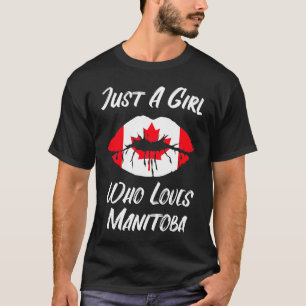 Camiseta Labios y Boca Aman Bandera Canadiense Manitoba