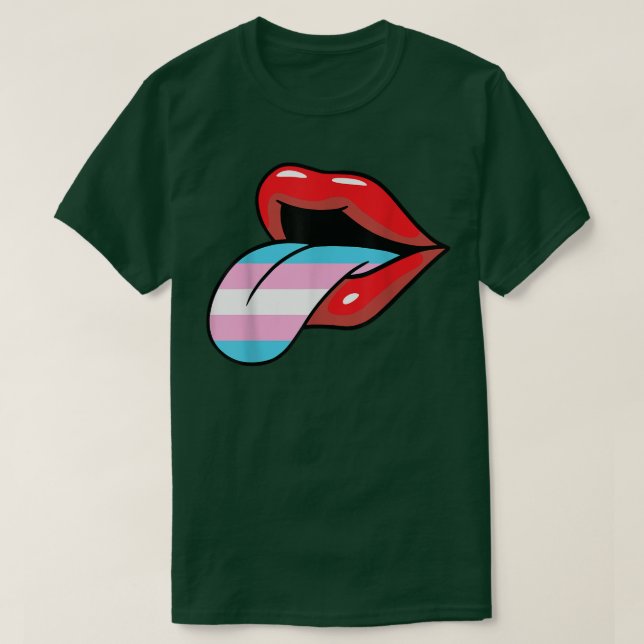 Camiseta Labios y lengua transgénero Orgullo trans LGBT-Q (Diseño del anverso)