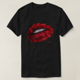 CAMISETA LABIOS Y ROSAS CLÁSICOS
