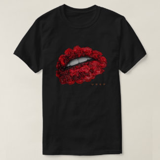 CAMISETA LABIOS Y ROSAS CLÁSICOS