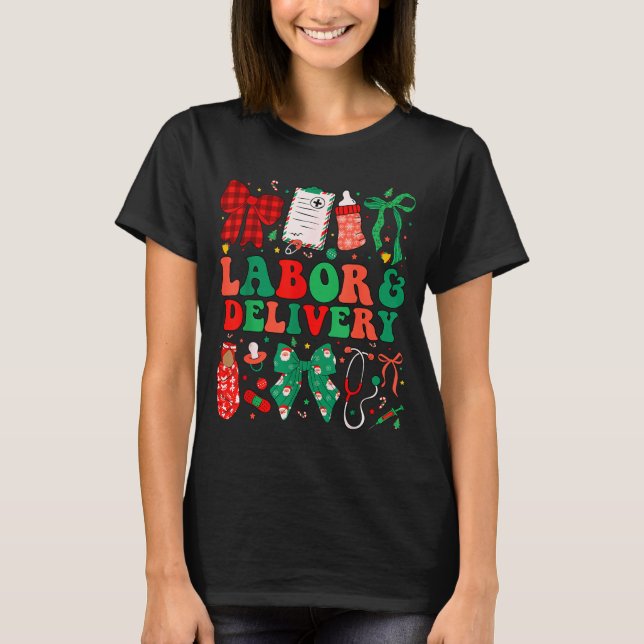Camiseta Labor And Delivery Nurse Christmas L&amp;d Nursing (Anverso)