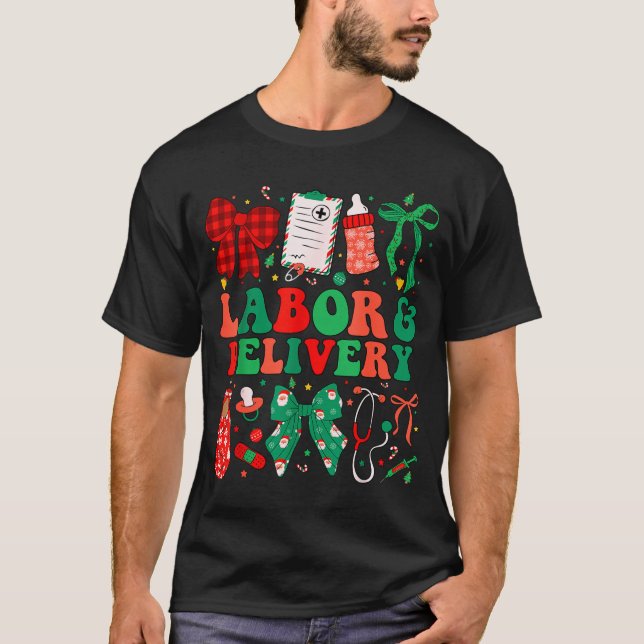 Camiseta Labor And Delivery Nurse Christmas L&amp;d Nursing (Anverso)