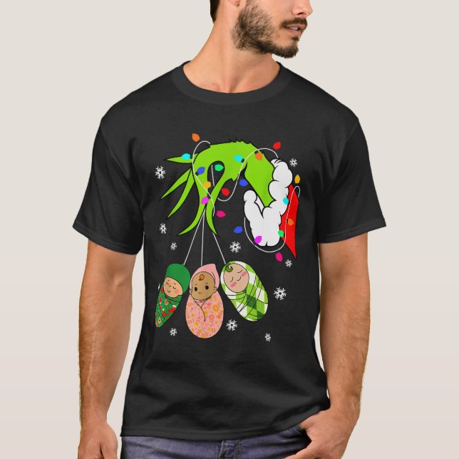 Camiseta Labor And Delivery Nurse Merry Christmas Xmas Ligh (Anverso)