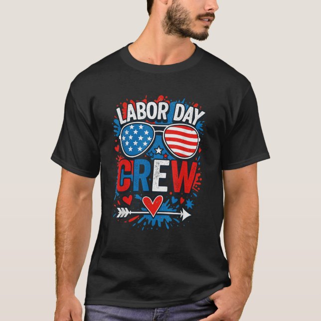 Camiseta Labor Day Crew Happy Labor Day Patriot Sunglasses  (Anverso)