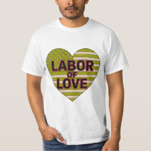Camiseta "Labor del amor" con forma de corazón