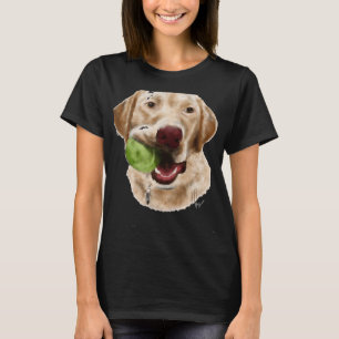 Camiseta Laboratorio Amarillo Con Bolas Verdes