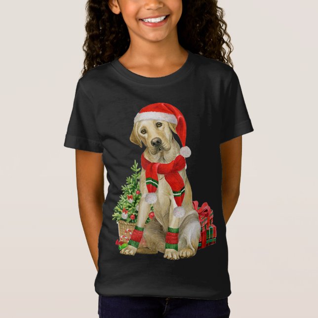 Camiseta Laboratorio Amarillo Labrador Árbol de Navidad Per (Anverso)