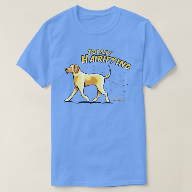 Camiseta Laboratorio Amarillo Totalmente Hairificante (Diseño del anverso)