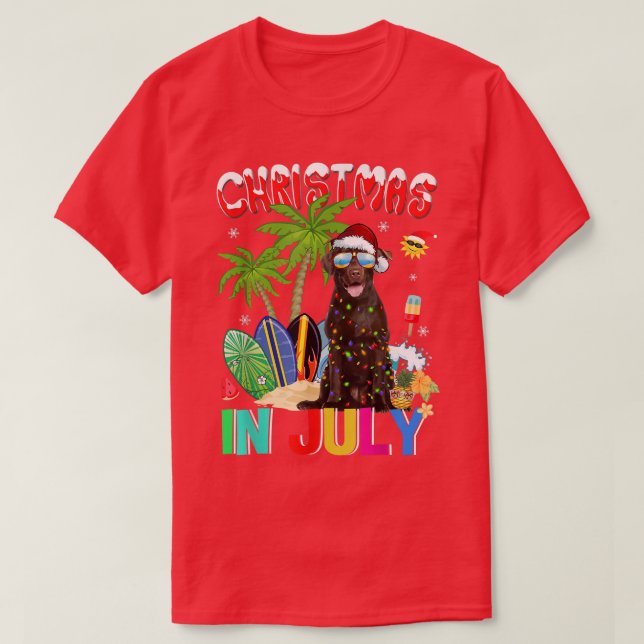 Camiseta Laboratorio de chocolate en Santa Hat Navidades de (Diseño del anverso)