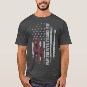 Camiseta Laboratorio de Chocolate Papá Bandera Estadounide