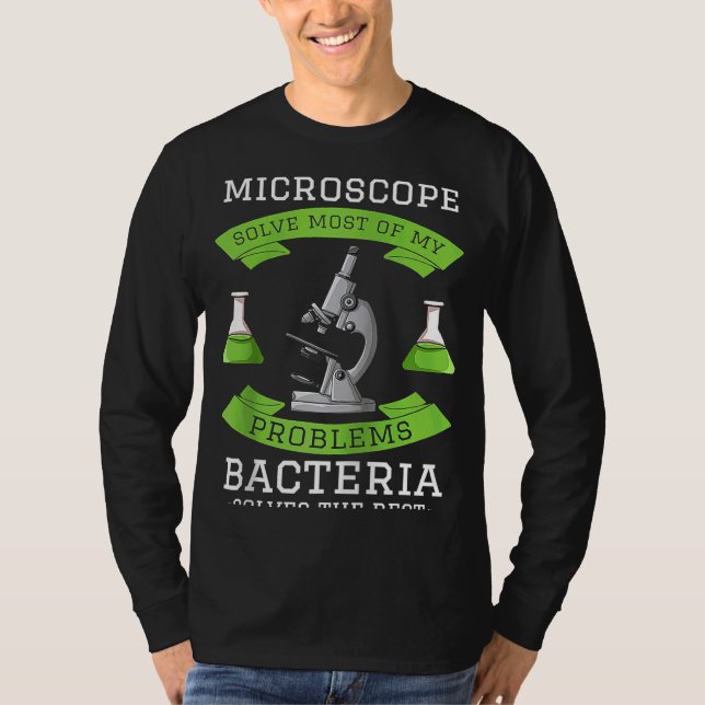 Camiseta Laboratorio de Microbiología de Microscopio Biolog (Anverso)