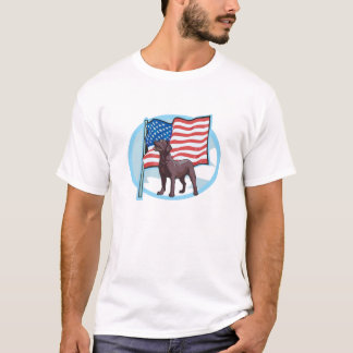 Camiseta laboratorio del chocolate de la bandera
