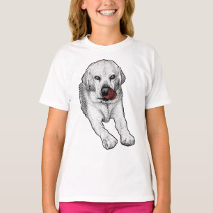 Camiseta Laboratorio juguetón, brillo rojo de fiesta