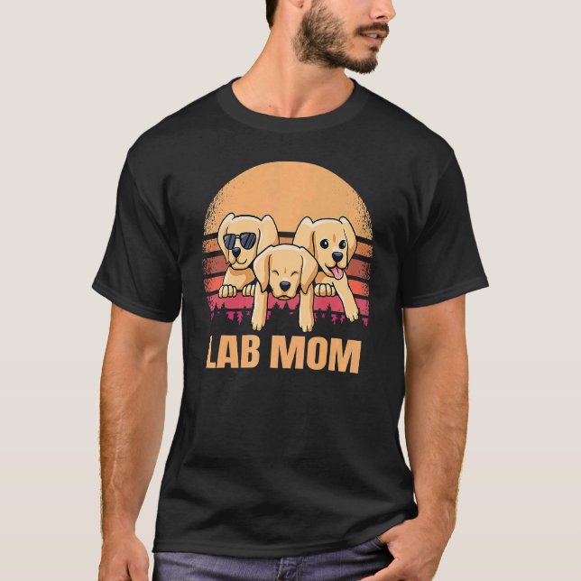 Camiseta Laboratorio Mamá Amarillo Labrador Recuperar Retro (Anverso)