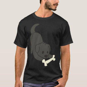 Camiseta Laboratorio negro con hueso