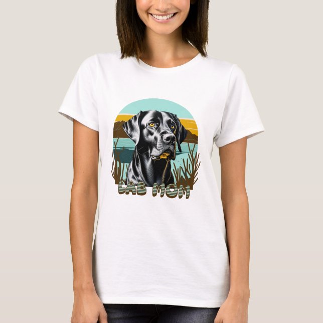 Camiseta Laboratorio negro | Lab Mom Dog Lover (Anverso)