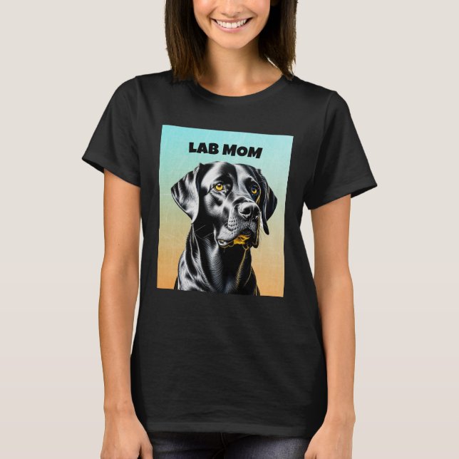 Camiseta Laboratorio negro | Lab Mom Dog Lover (Anverso)