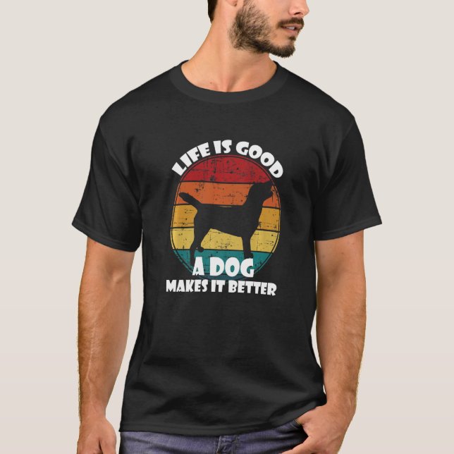 Camiseta Laboratorio Retro  Labrador Retriever Lab Negro Ma (Anverso)