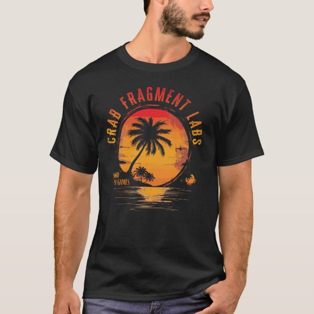 Camiseta Labores de fragmento de cangrejo (puesta de sol) (Anverso)
