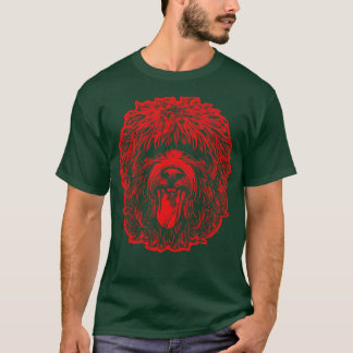 Camiseta Labradle Cuta Con Lengua Sticando La Versión Roja