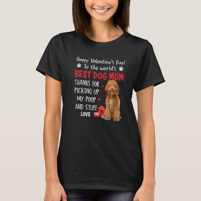 Camiseta Labradoodle Best Dog Mom Valentines Day Funny Pupp (Anverso)