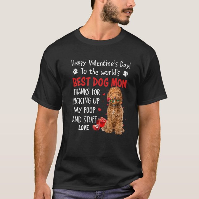 Camiseta Labradoodle Best Dog Mom Valentines Day Funny Pupp (Anverso)