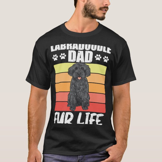 Camiseta Labradoodle Black Dog Dad Labradoodle Dad Fur Life (Anverso)
