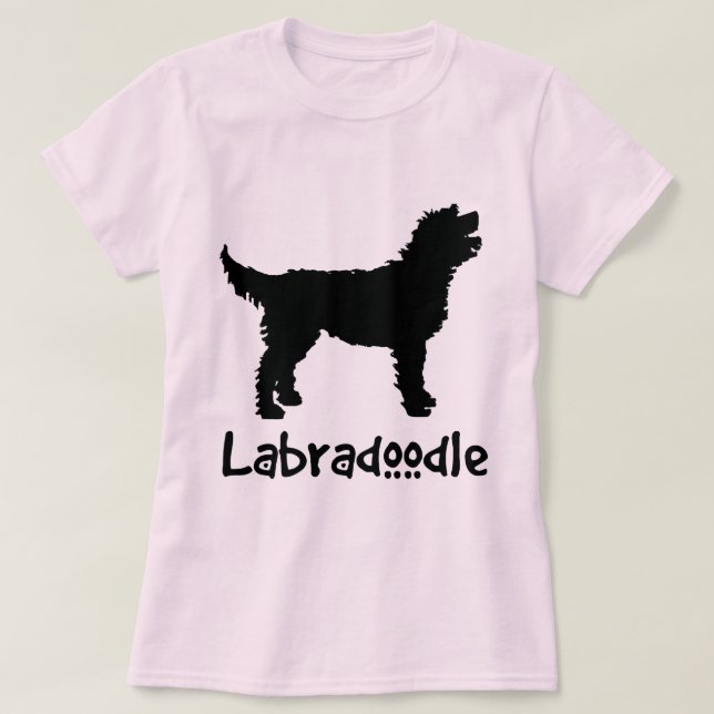 Camiseta Labradoodle con el texto fresco (en negro) (Diseño del anverso)