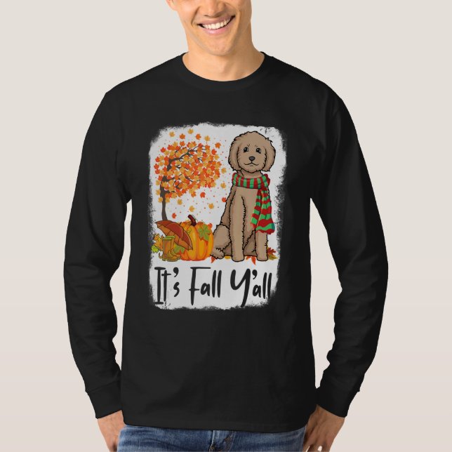 Camiseta Labradoodle Dog Pumpkins Autumn Thanksgiving It's  (Anverso)