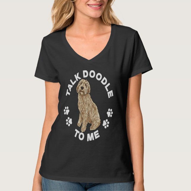 Camiseta Labradoodle Dog  Talk Doodle To Me Labradoodle (Anverso)