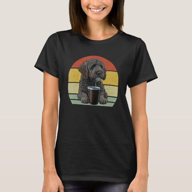 Camiseta Labradoodle Drinking Coffee  Labradoodle Dog And C (Anverso)