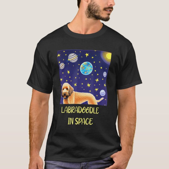 Camiseta Labradoodle en el espacio mejor perro de la histor (Anverso)