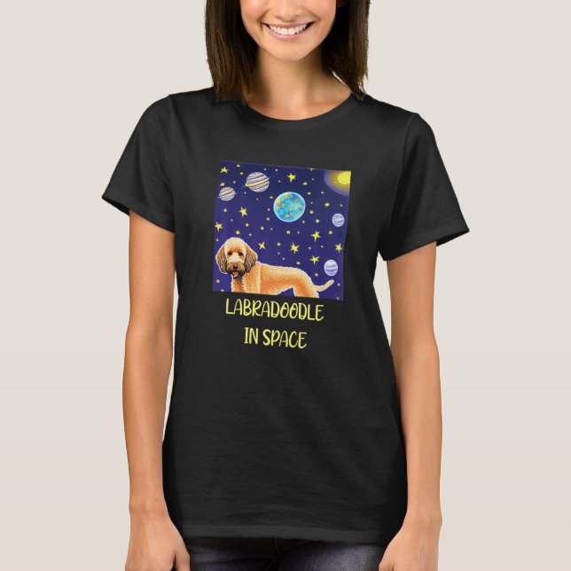 Camiseta Labradoodle en el espacio mejor perro de la histor (Anverso)