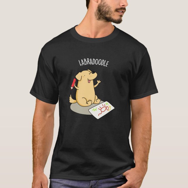 Camiseta Labradoodle Funny Labrador Perro Pun Dark BG (Anverso)