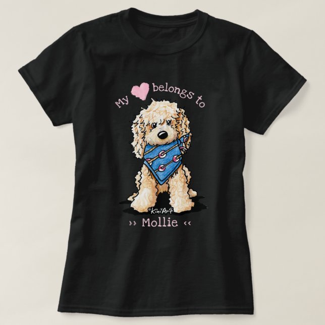 Camiseta Labradoodle Mi corazón pertenece a (Diseño del anverso)