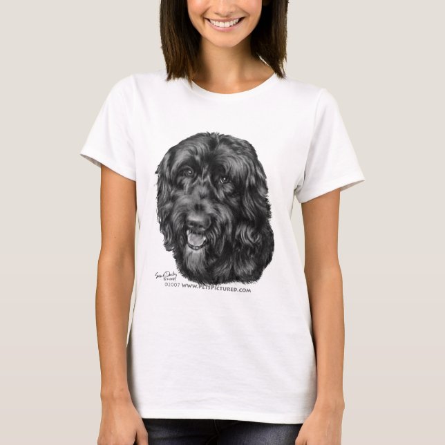 Camiseta Labradoodle negro (Anverso)