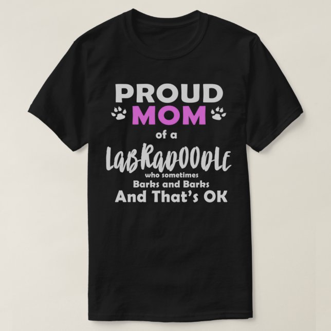 Camiseta Labradoodle Orgullosa Mamá Labrador Recuperador Po (Diseño del anverso)
