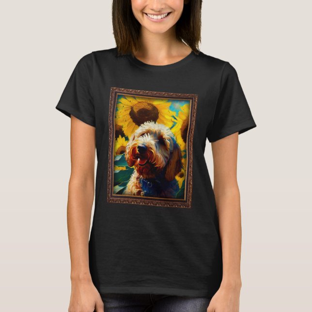 Camiseta Labradoodle Painting Sunflower Flower Mom Women Fl (Anverso)