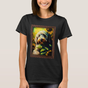Camiseta Labradoodle Pintando Flor De Girasol Madres Fl